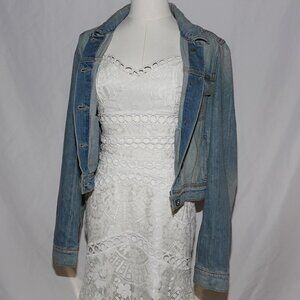 GUC Dresscode LA Lace Embroidery Bralette Top and High Low Mermaid Skirt - Sz S